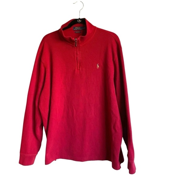 Polo Ralph Lauren 1/4 Zip Pullover Classic Wine Estate Rib Flesh Pony - Picture 1 of 10